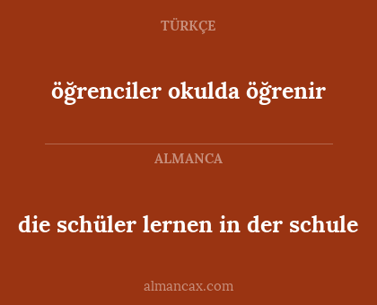 die schüler lernen in der schule - öğrenciler okulda öğrenir