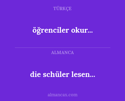 öğrenciler okur... - die schüler lesen...