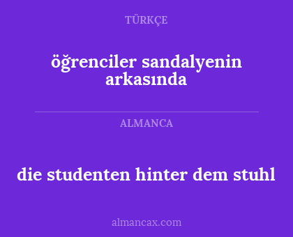 die studenten hinter dem stuhl - öğrenciler sandalyenin arkasında