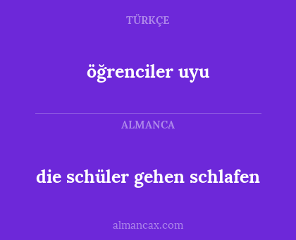 die schüler gehen schlafen - öğrenciler uyu