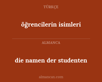 öğrencilerin isimleri - die namen der studenten