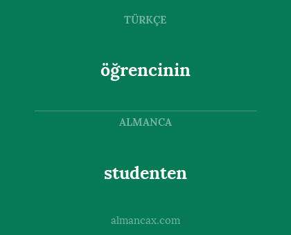studenten - öğrencinin