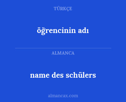 öğrencinin adı - name des schülers