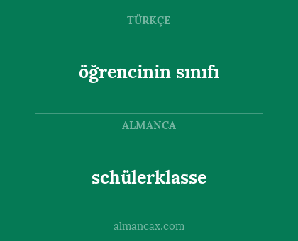 schülerklasse - öğrencinin sınıfı