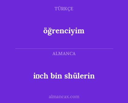 i̇ch bin shülerin - öğrenciyim