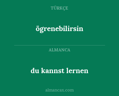 du kannst lernen - ögrenebilirsin