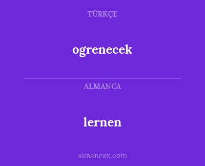 lernen - ogrenecek