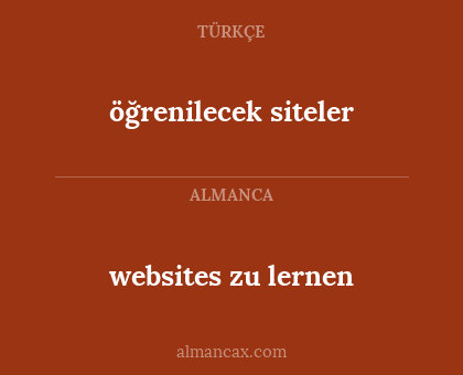 öğrenilecek siteler - websites zu lernen