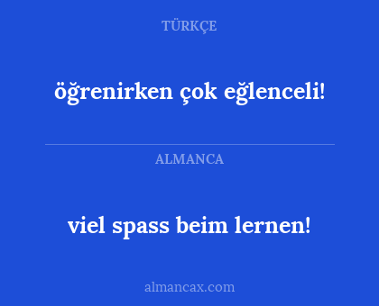viel spass beim lernen! - öğrenirken çok eğlenceli!