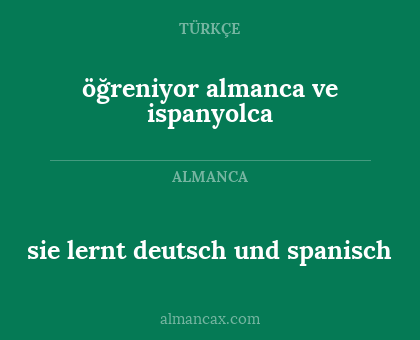 öğreniyor almanca ve ispanyolca - sie lernt deutsch und spanisch