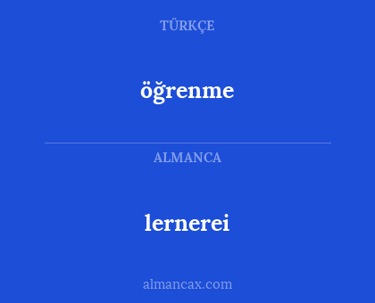 lernerei - öğrenme