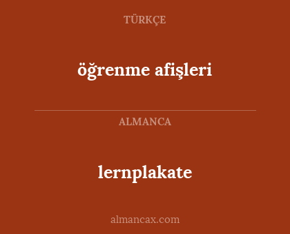 lernplakate - öğrenme afişleri