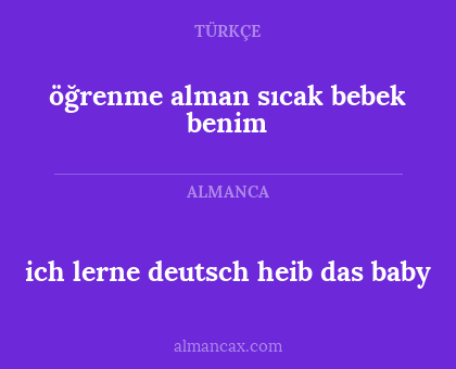 öğrenme alman sıcak bebek benim - ich lerne deutsch heib das baby
