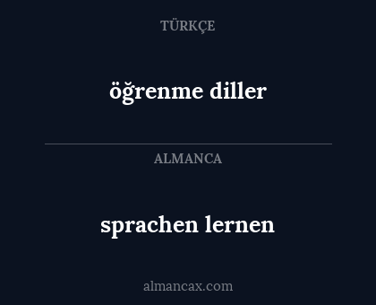 öğrenme diller - sprachen lernen