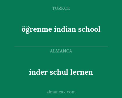 inder schul lernen - öğrenme indian school