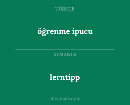 lerntipp - öğrenme ipucu