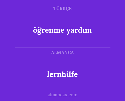 lernhilfe - öğrenme yardım