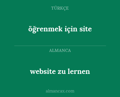website zu lernen - öğrenmek için site