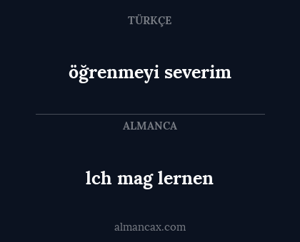 lch mag lernen - öğrenmeyi severim
