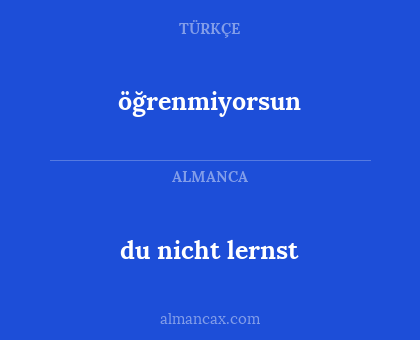 du nicht lernst - öğrenmiyorsun