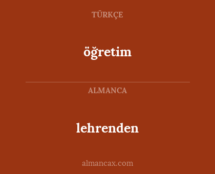 öğretim - lehrenden