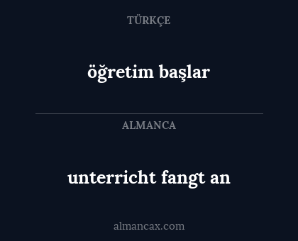 öğretim başlar - unterricht fangt an