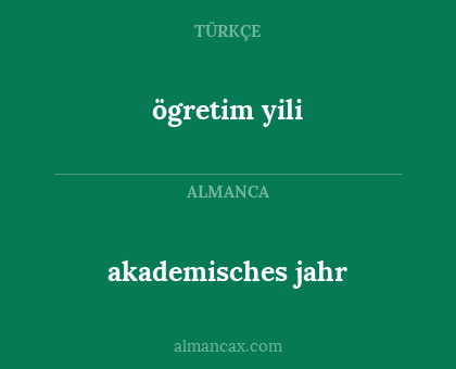akademisches jahr - ögretim yili