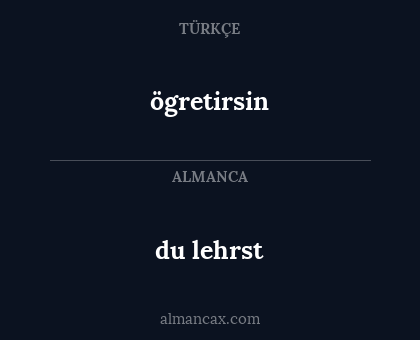 du lehrst - ögretirsin