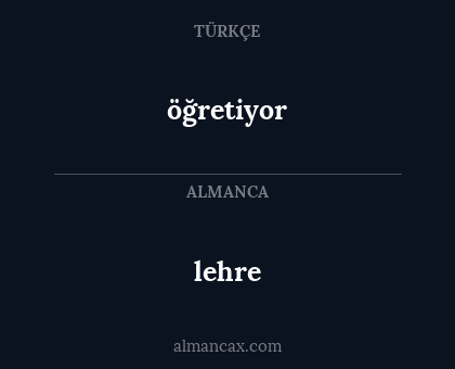 lehre - öğretiyor