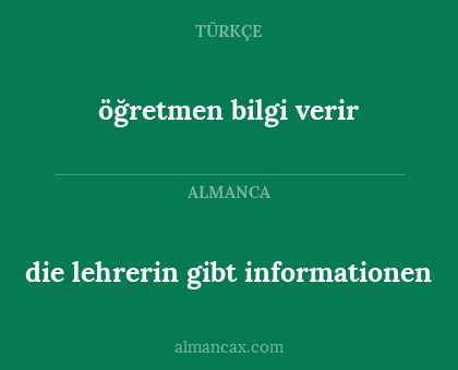 die lehrerin gibt informationen - öğretmen bilgi verir