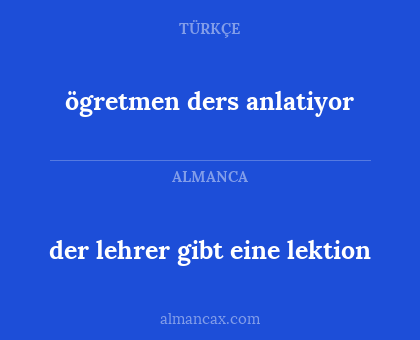 der lehrer gibt eine lektion - ögretmen ders anlatiyor