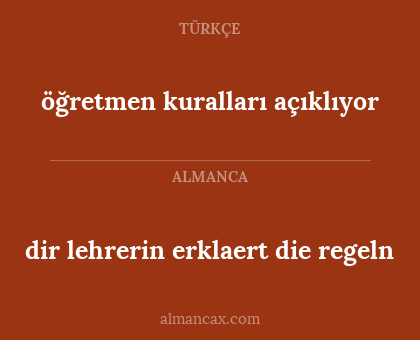 öğretmen kuralları açıklıyor - dir lehrerin erklaert die regeln