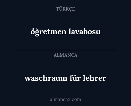 waschraum für lehrer - öğretmen lavabosu