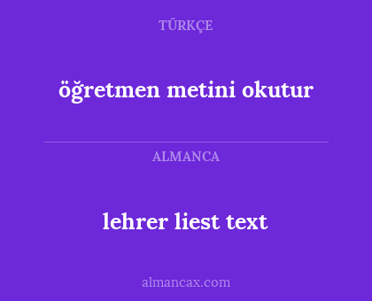 lehrer liest text - öğretmen metini okutur