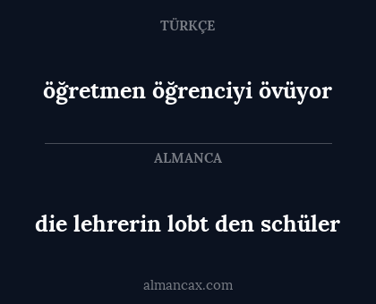 die lehrerin lobt den schüler - öğretmen öğrenciyi övüyor