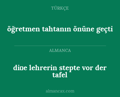 öğretmen tahtanın önüne geçti - di̇e lehrerin stepte vor der tafel