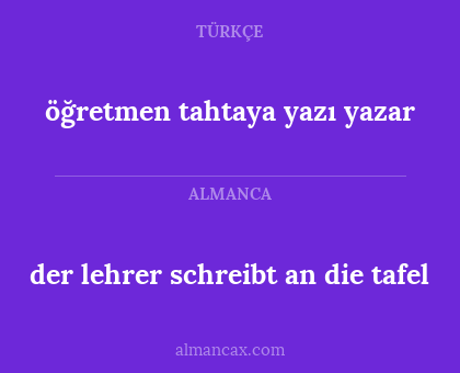 der lehrer schreibt an die tafel - öğretmen tahtaya yazı yazar