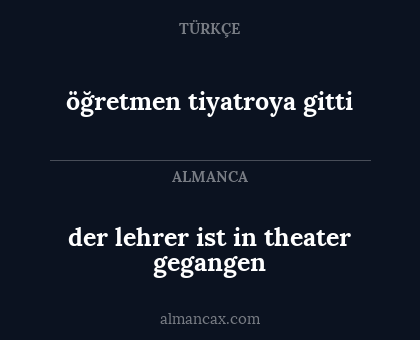 der lehrer ist in theater gegangen - öğretmen tiyatroya gitti