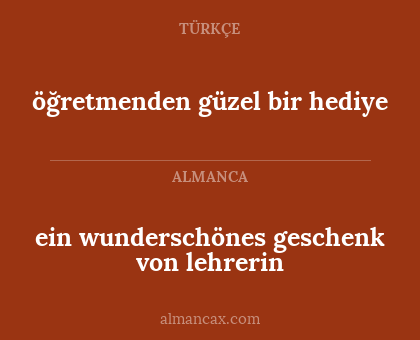 ein wunderschönes geschenk von lehrerin - öğretmenden güzel bir hediye