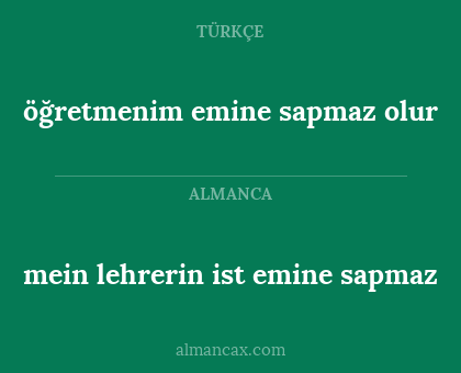 öğretmenim emine sapmaz olur - mein lehrerin ist emine sapmaz