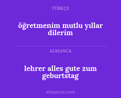 lehrer alles gute zum geburtstag - öğretmenim mutlu yıllar dilerim