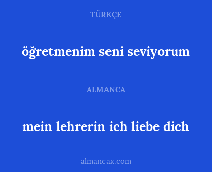 mein lehrerin ich liebe dich - öğretmenim seni seviyorum