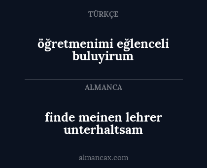 öğretmenimi eğlenceli buluyirum - finde meinen lehrer unterhaltsam