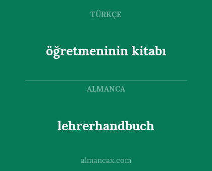 lehrerhandbuch - öğretmeninin kitabı