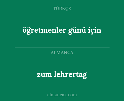 zum lehrertag - öğretmenler günü için