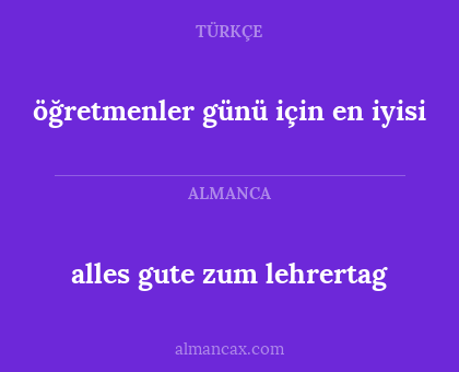 öğretmenler günü için en iyisi - alles gute zum lehrertag