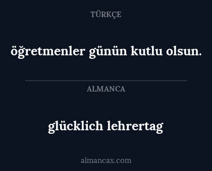 glücklich lehrertag - öğretmenler günün kutlu olsun.