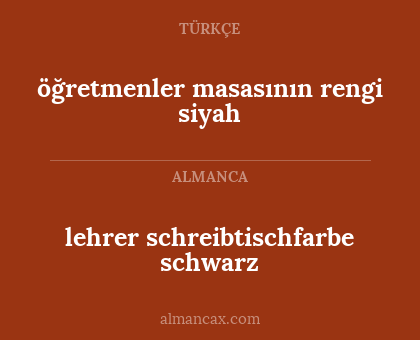 öğretmenler masasının rengi siyah - lehrer schreibtischfarbe schwarz