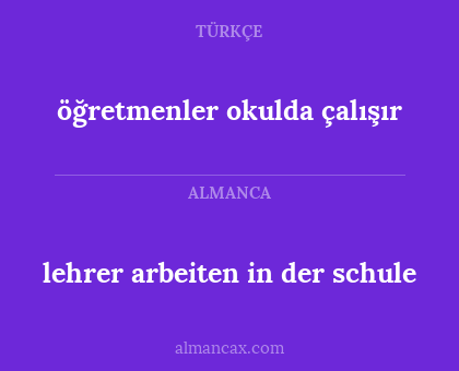 lehrer arbeiten in der schule - öğretmenler okulda çalışır