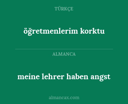 meine lehrer haben angst - öğretmenlerim korktu